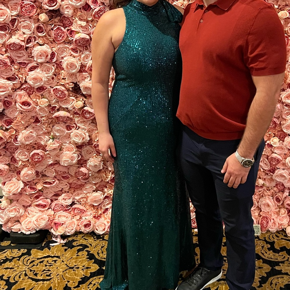 Elegant Green Sequin Gown